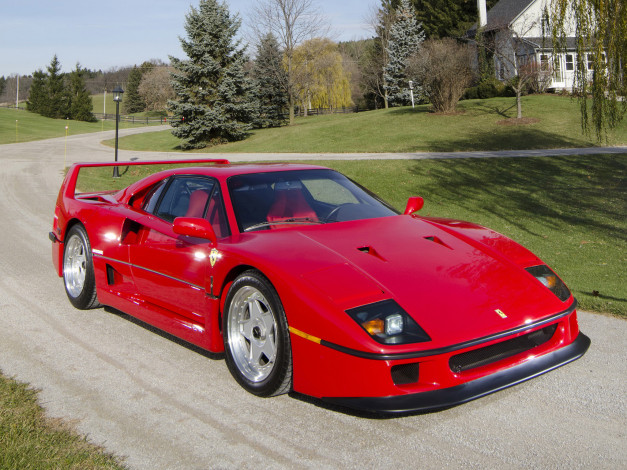 Обои картинки фото 1987 ferrari f40, автомобили, ferrari, красный, ретро