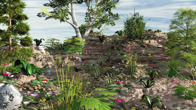 Обои картинки фото 3д графика, природа , nature, цветы, деревья