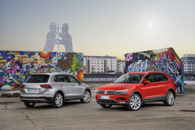 Обои картинки фото автомобили, volkswagen, 2016г, tiguan