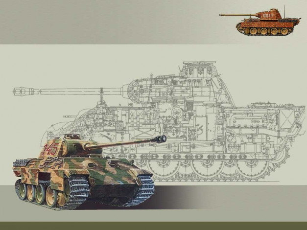 Обои картинки фото техника, военная, гусеничная, бронетехника, танк, pz, v, пантера