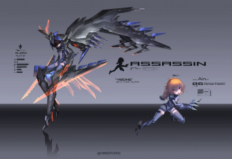 Картинка аниме weapon blood technology babycat крылья wings