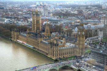 Картинка города лондон великобритания биг бен мост парламент англия темза hdr