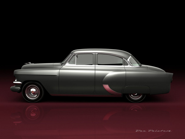 Обои картинки фото chevrolet, 1954, bel, air, kustom, автомобили, 3д