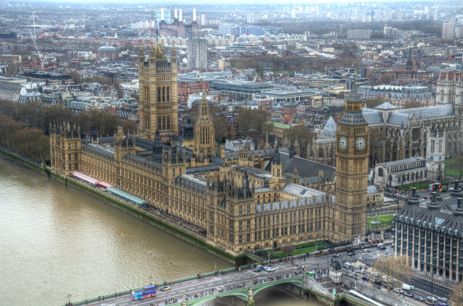 Обои картинки фото города, лондон, великобритания, биг, бен, мост, парламент, англия, темза, hdr