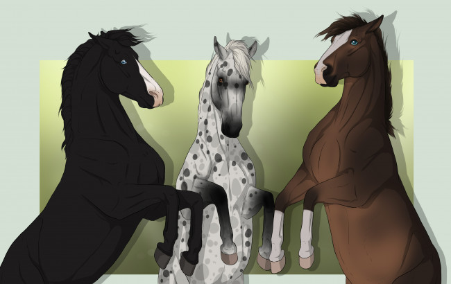 Обои картинки фото рисованные, животные, лошади, лошадь