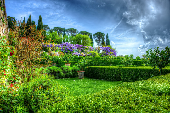 Обои картинки фото villa, la, foce, chianciano, terme, italy, природа, парк, деревья, италия, кианчиано, терме, ла, фос, кусты, сад