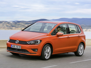 обоя автомобили, volkswagen, sportsvan, golf, 2014г, tsi