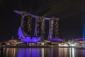 Картинка города сингапур+ сингапур здания ночь