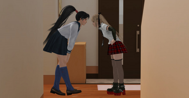 Обои картинки фото 3д графика, anime , аниме, девушки, спор