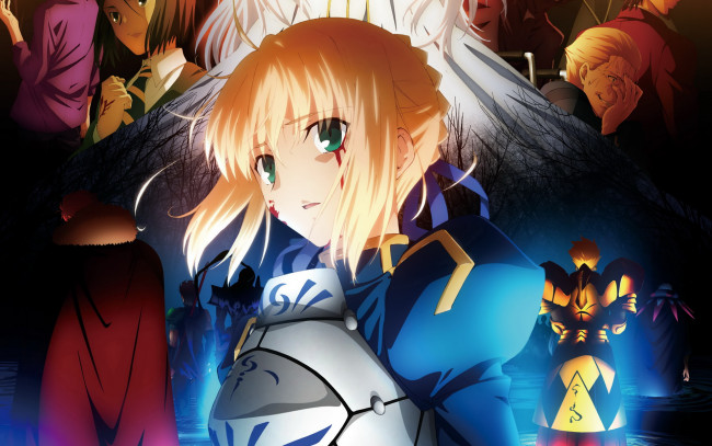 Обои картинки фото аниме, fate, zero, девушка, взгляд, saber