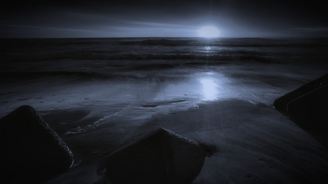 Обои картинки фото природа, побережье, ночь, море