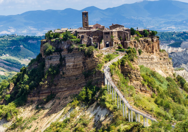 Обои картинки фото panorama of civita di bagnoregio, города, - пейзажи, простор