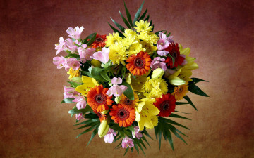 Картинка цветы букеты +композиции хризантемы альстромерия