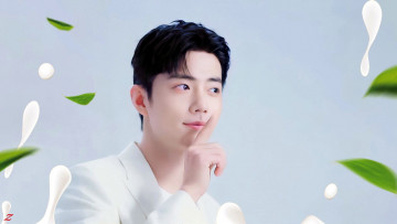 Картинка мужчины xiao+zhan актер жест капли листья