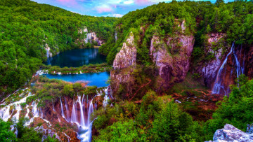 Картинка plitvice+lakes croati природа водопады plitvice lakes