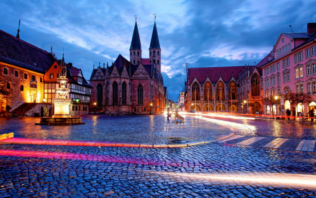 Обои картинки фото braunschweig, germany, города, - огни ночного города