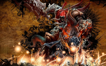 обоя видео игры, darksiders,  wrath of war, персонаж, броня, цепи, оружие