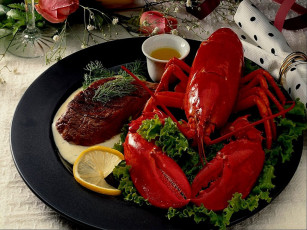 Картинка еда рыбные блюда морепродуктами варёный+рак рак+на+тарелке