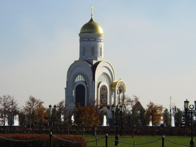 Обои картинки фото храм, георгия, победоносца, на, поклонной, горе, города, москва, россия