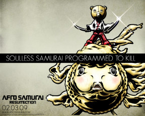 обоя аниме, afro, samurai