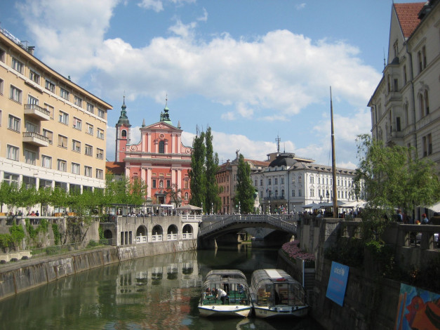 Обои картинки фото ljubljana, города, мосты