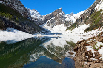 Картинка природа горы отражение лес озеро