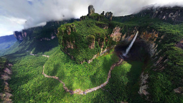 Картинка природа водопады венесуэла дракон водопад