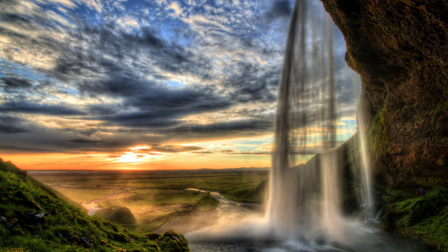 Обои картинки фото природа, водопады, река, скалы, водопад