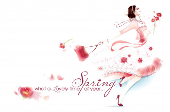 обоя праздничные, международный женский день - 8 марта, девушка, весна, платье, сумка, 8, марта