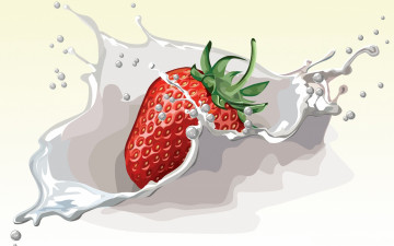 Картинка векторная+графика еда+ food клубника ягода
