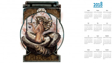 Картинка календари фэнтези женщина взгляд существо медуза змея