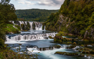 обоя strbacki buk waterfalls, una river, bosnia and herzegovina, природа, водопады, strbacki, buk, waterfalls, una, river, bosnia, and, herzegovina