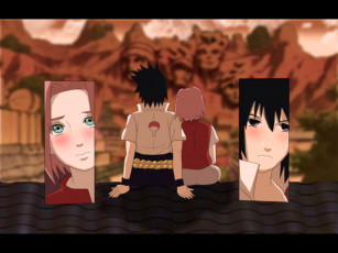 обоя sasusaku, аниме, naruto