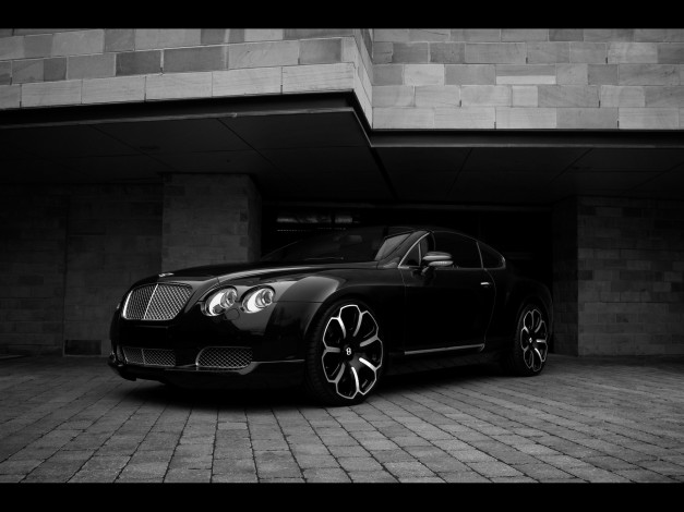 Обои картинки фото 2008, project, kahn, bentley, gts, black, edition, автомобили