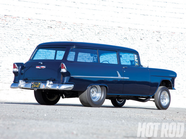 Обои картинки фото 1955, chevy, gasser, wagon, автомобили, hotrod, dragster