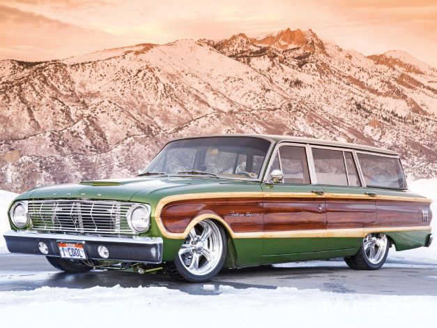 Обои картинки фото 1963, falcon, squire, wagon, автомобили, ford