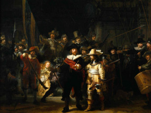 обоя rembrandt, ночной, дозор, рисованные, van, rijn, рембрандт