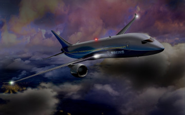 Картинка 3д графика modeling моделирование полет лайнер