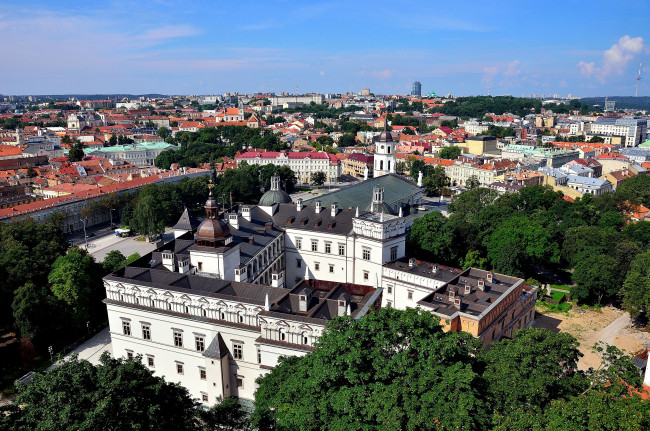 Обои картинки фото города, вильнюс, литва, панорама