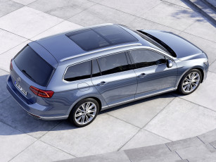 Картинка автомобили volkswagen passat variant b8 голубой 2014г