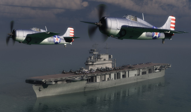 Обои картинки фото 3д графика, армия , military, авианосец, море, полет, самолеты
