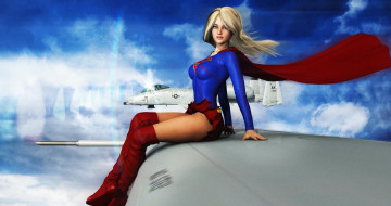 Картинка 3д+графика фантазия+ fantasy девушка взгляд фон супермен