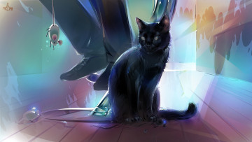 Картинка рисованное животные +коты мыши кот кафе ноги