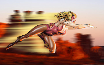 Картинка рисованное комиксы купальник бег фон девушка