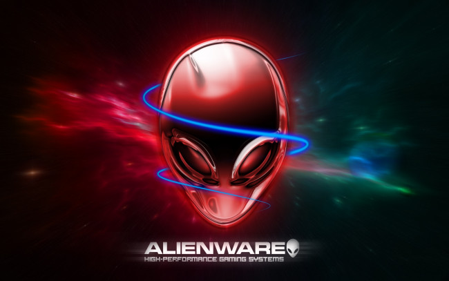 Обои картинки фото компьютеры, alienware, логотип, фон