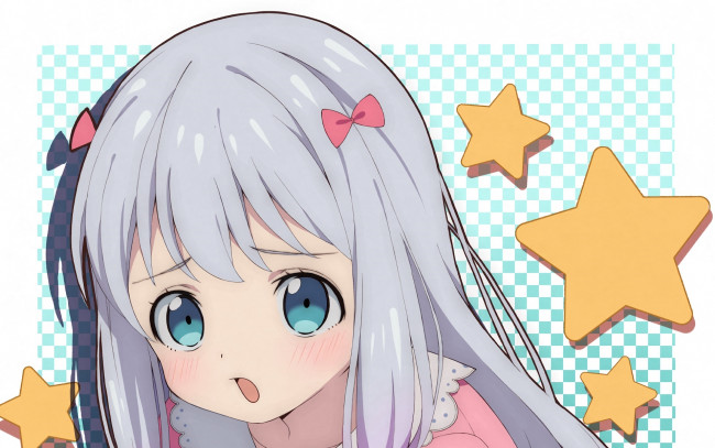 Обои картинки фото аниме, eromanga-sensei, фон, взгляд, девушка