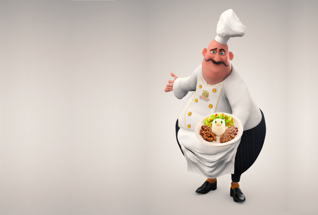 Обои картинки фото 3д графика, юмор , humor, guilherme, gomes, chef, шеф, еда, повар