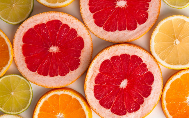 Обои картинки фото еда, цитрусы, апельсин, грейпфрут, лимон