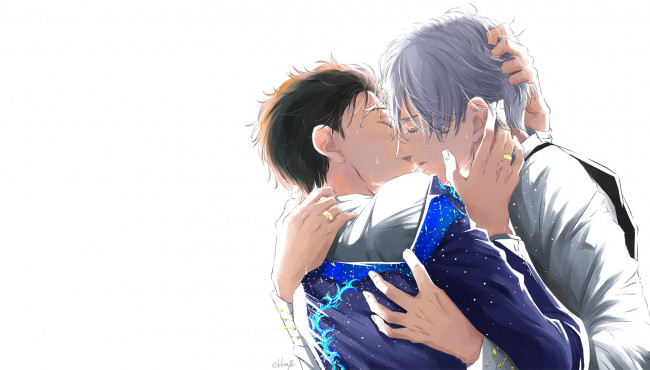 Обои картинки фото аниме, yuri on ice, юрий, на, льду