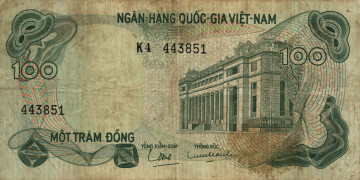 Картинка разное золото купюры монеты банкнота деньги донг вьетнам